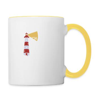 ICH MUSS GAR NIX ICH MUSS NUR NACH BÜSUM - Tasse zweifarbig - Weiß/Gelb - Rechts