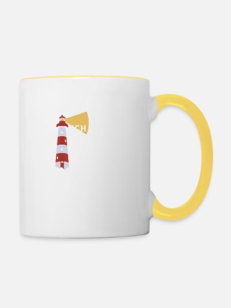 ICH MUSS GAR NIX ICH MUSS NUR NACH BÜSUM - Tasse zweifarbig - Weiß/Gelb