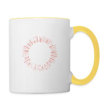 Verabschiedungen in verschiedenen Dialekten - Tasse zweifarbig - Weiß/Gelb - Rechts