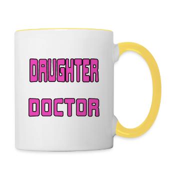 I'm A Proud DAUGHTER Of The Coolest Doctor Ever - Tasse zweifarbig - Weiß/Gelb - Rechts