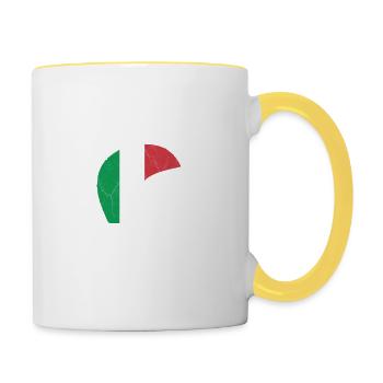 Italien Biker Freedom Rider mit Totenkopf - Tasse zweifarbig - Weiß/Gelb - Rechts