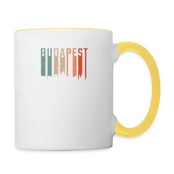 Budapest Ungarn Reise - Tasse zweifarbig - Weiß/Gelb - Rechts