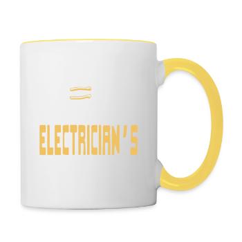 Don't Mess With Electrician's Tools & His Family - Contrasting Mug - white/yellow - Right