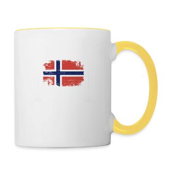Norvège Pêche 2023 - Mug contrasté - blanc/jaune - Droite