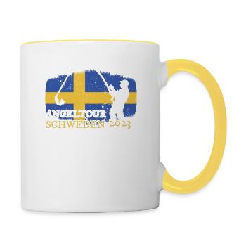 Suède Pêche 2023 - Mug contrasté - blanc/jaune - Droite