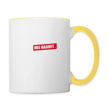 Arzgebirg mei Haamit - Tasse zweifarbig - Weiß/Gelb - Rechts