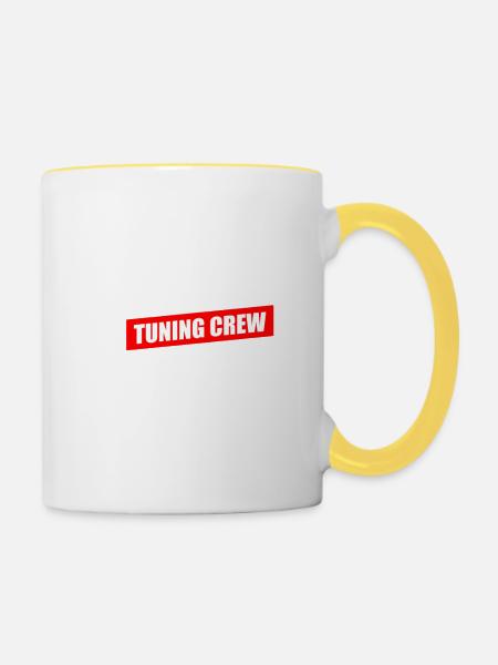 Erzgebirge Autotuning - Tasse zweifarbig - Weiß/Gelb