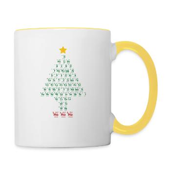Science Arbre de Noël Chimie Lustig Chimiste - Mug contrasté - blanc/jaune - Droite
