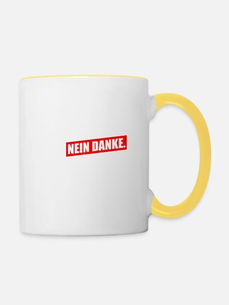 Bearbock Nein Danke - Tasse zweifarbig - Weiß/Gelb