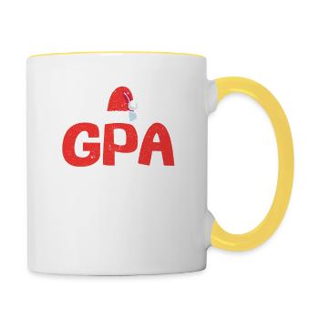 Gpa Claus Père Noël Matching Famille Grand-père - Mug contrasté - blanc/jaune - Droite