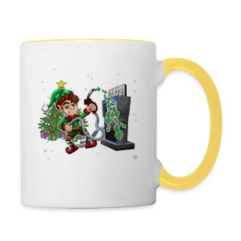Sarcastique Noël Prix élevé de l’essence Ce que l’Elfe - Mug contrasté - blanc/jaune - Droite