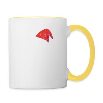 Squelette Père Noël Casquette Café Boisson drôle - Mug contrasté - blanc/jaune - Droite