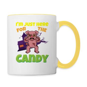I'm Just Here For The Candy Scary Halloween Beast - Tasse zweifarbig - Weiß/Gelb - Rechts