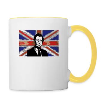 König der britischen Königsfamilie Karl III. Lang lebe es - Tasse zweifarbig - Weiß/Gelb - Rechts