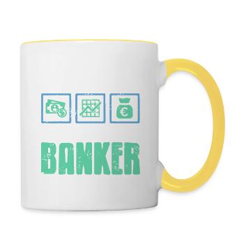 Investir maintenant Croyez-moi Je suis un banquier Cool Retro - Mug contrasté - blanc/jaune - Droite
