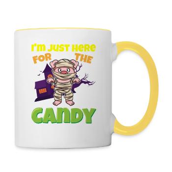I'm Just Here For The Candy Scary Halloween Beast - Tasse zweifarbig - Weiß/Gelb - Rechts