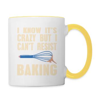 Je sais que c’est fou mais je ne peux pas résister à la cuisson drôle - Mug contrasté - blanc/jaune - Droite