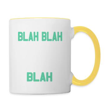 BLAH BLAH BLAH Cool Drôle Ennuyeux T-Shirt de bureau - Mug contrasté - blanc/jaune - Droite