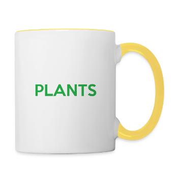 Keep calm Vegan Lifestyle Gym proteine - Tasse zweifarbig - Weiß/Gelb - Rechts