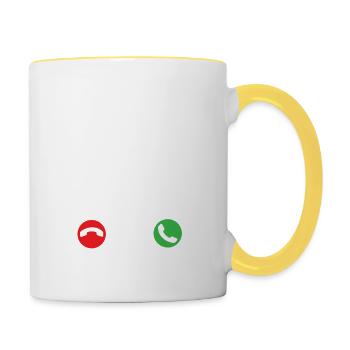 L’escrime appelle cool Phone Fencer Sports Epee - Mug contrasté - blanc/jaune - Droite