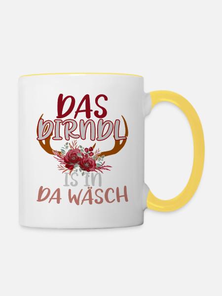 Mei Drindl - Tasse zweifarbig - Weiß/Gelb
