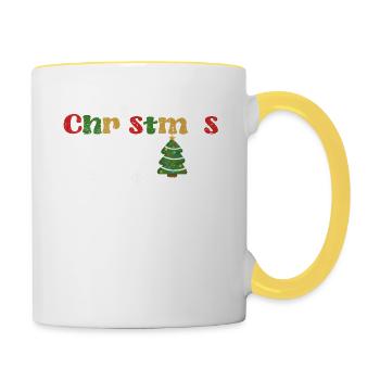 Escouade de Noël Père Noël Famille Matching - Mug contrasté - blanc/jaune - Droite