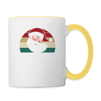 Mele Kalikimaka Christmas Santa Claus Shaka - Contrasting Mug - white/yellow - Right