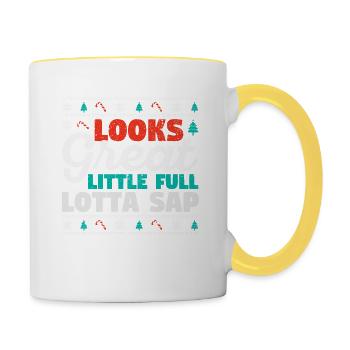 Christmas Vacation Santa sieht großartig aus - Tasse zweifarbig - Weiß/Gelb - Rechts