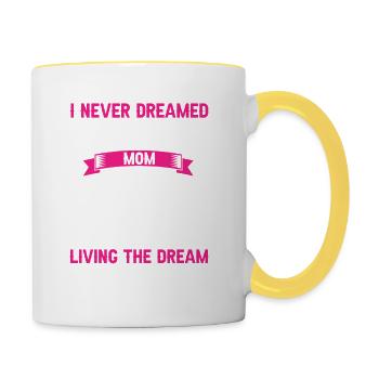 Je n’ai jamais rêvé que je serais une maman super sexy Skydiver - Mug contrasté - blanc/jaune - Droite