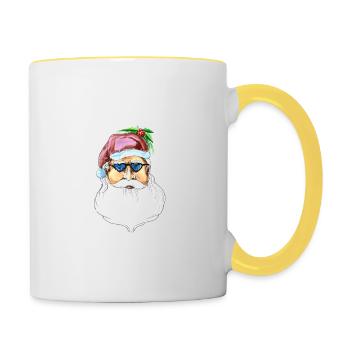 Alors dites-moi ce que vous voulez Noël Père Noël Drôle - Mug contrasté - blanc/jaune - Droite