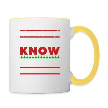 Drôles de vacances de Noël Noël Père Noël Moi - Mug contrasté - blanc/jaune - Droite