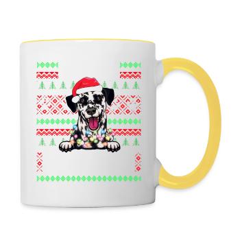 Pyjama pour chien mignon - Dalmatian Dog Lover Christmas - Mug contrasté - blanc/jaune - Droite