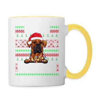 Pyjama pour chien mignon - Tosa Inu Dog Lover Noël - Mug contrasté - blanc/jaune - Droite