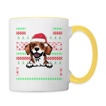Pyjama pour chien mignon - Danish Dachsbracke Dog Lover Chr - Mug contrasté - blanc/jaune - Droite