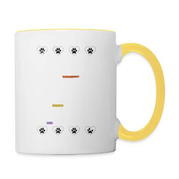 Groom Chiens Pas Enfants Drôles Chiens Amoureux - Mug contrasté - blanc/jaune - Droite