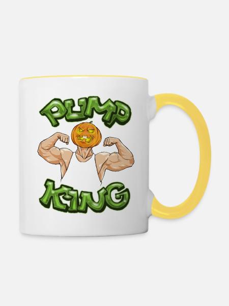 Pump King - Tasse zweifarbig - Weiß/Gelb