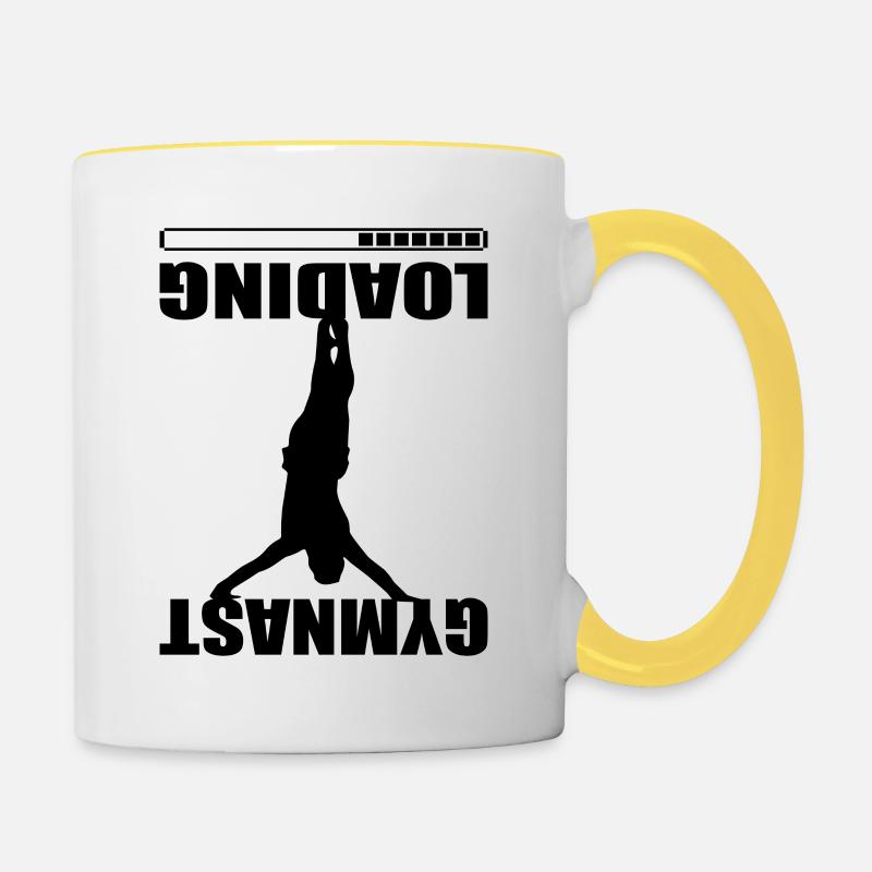 Gymnastics Man Idée cadeau - Gymnast Loading - Mug contrasté - blanc/jaune
