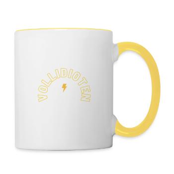 Baustelle Einmal mit Profis arbeiten ... - Tasse zweifarbig - Weiß/Gelb - Rechts