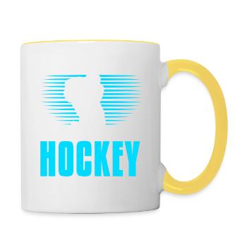 I Am Hockey Cool Awesome Retro T-Shirt Present - Contrasting Mug - white/yellow - Right