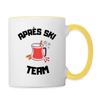 Équipe après-ski - Mug contrasté - blanc/jaune - Droite