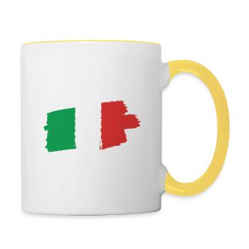 Italien-flaggen-designs Für Alle Stolzen Italiener - Tasse zweifarbig - Weiß/Gelb - Rechts