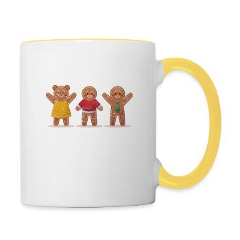 Professeur de Smart Cookies Gingerbread Man Noël - Mug contrasté - blanc/jaune - Droite