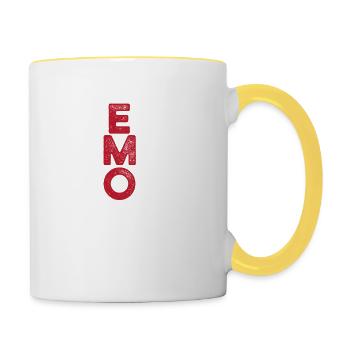 Leave me Alone | Emo clothes | Emocore | Emo Music - Contrasting Mug - white/yellow - Right
