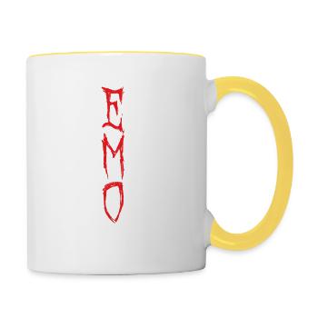 Leave me Alone | Emo clothes | Emocore | Emo Music - Contrasting Mug - white/yellow - Right