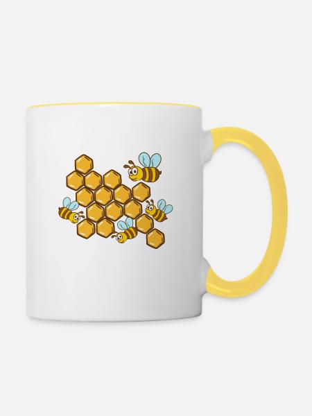 Beekeeper Beekeeper Beekeeping Honey Bees Beekeeper - Contrasting Mug - white/yellow