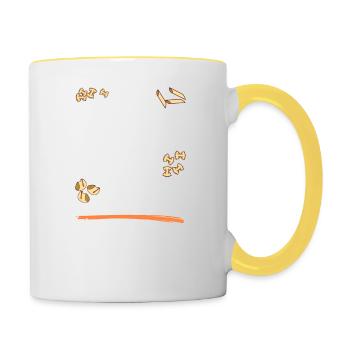 Mein Körper Besteht Zu 70 % Aus Nudeln - Tasse zweifarbig - Weiß/Gelb - Rechts