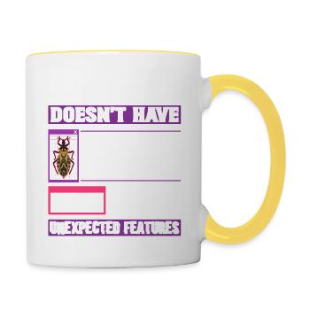 Developer My Code Has No Bugs Funny Coding - Contrasting Mug - white/yellow - Right