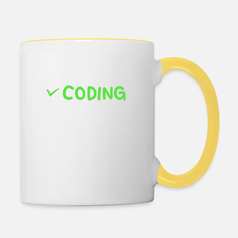 Programmierung Single Coding Software Engineer - Tasse zweifarbig - Weiß/Gelb