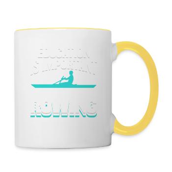 Rudern Ist Wichtiger Ruderer - Tasse zweifarbig - Weiß/Gelb - Rechts