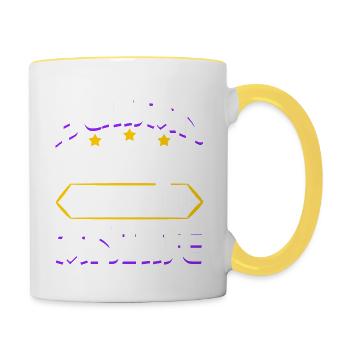 Funny Anime Manga Design Human Garbage - Contrasting Mug - white/yellow - Right